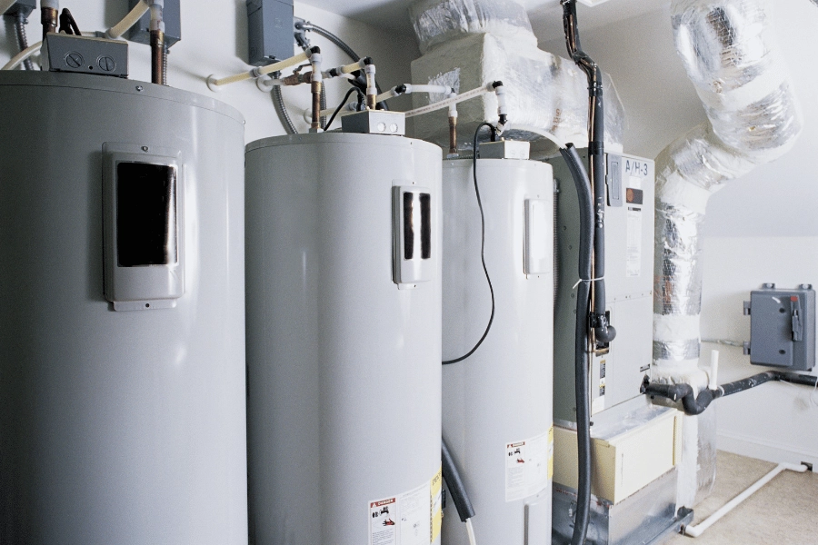 three water heaters in a row 